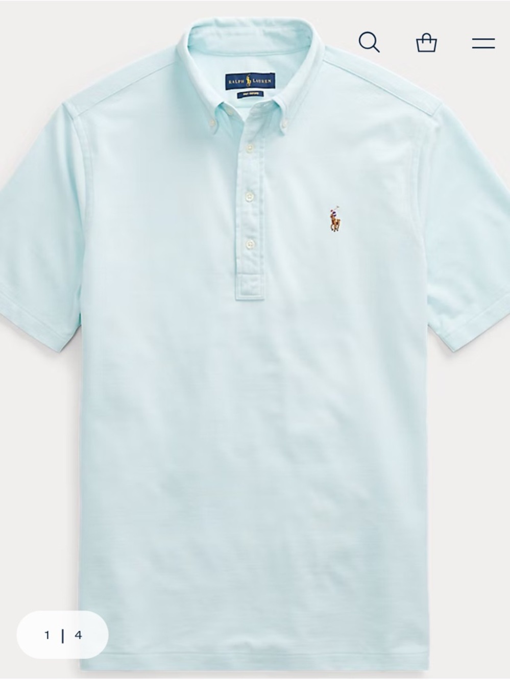 Ralph Lauren Light Blue Polo Knitted Oxford Shirt Size XXL Preppy Cotton Polo